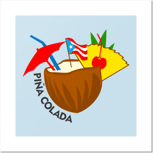 Pina Colada Puerto Rican Latino Food Tropical Drink Posters and Art